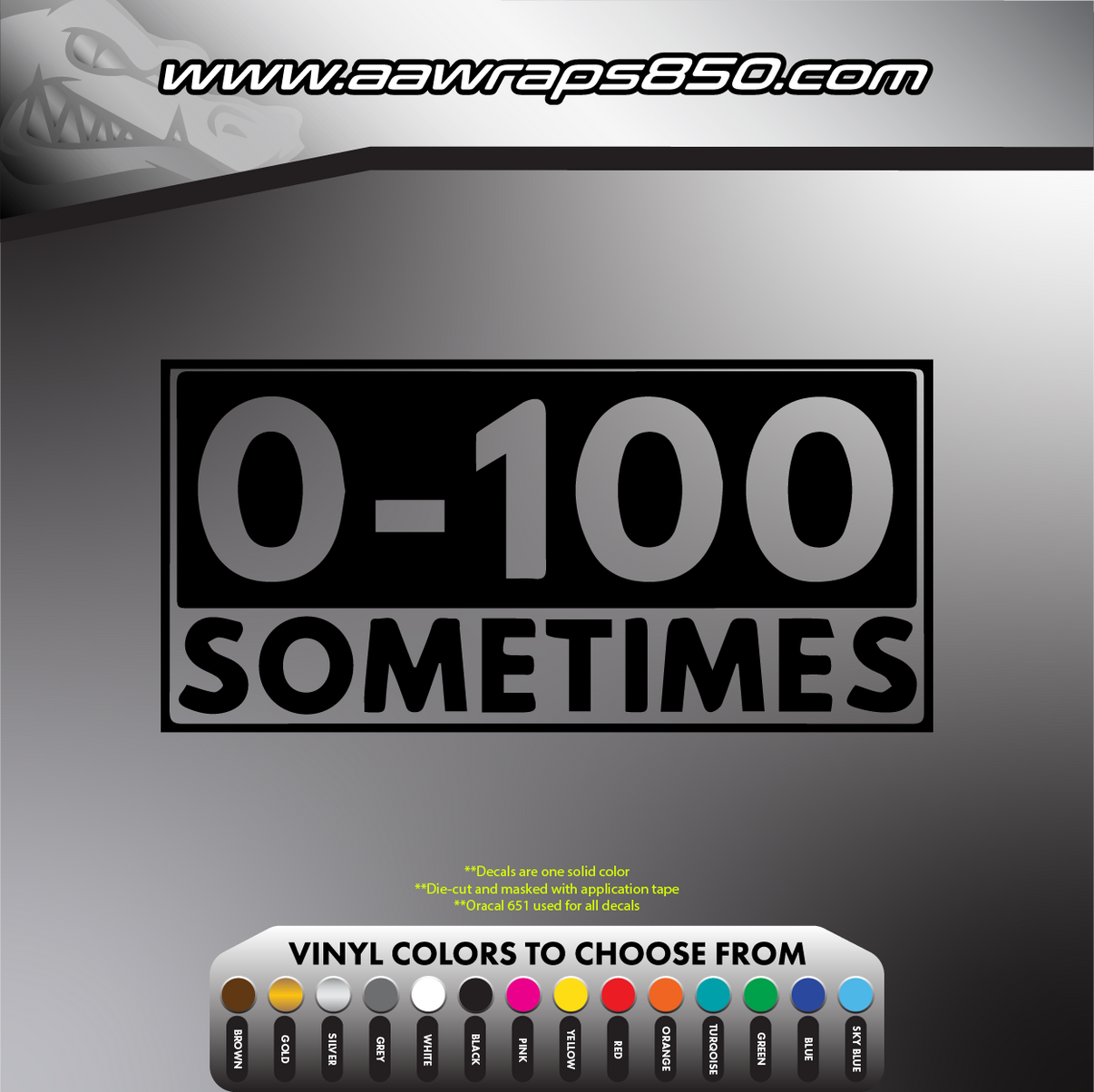 0-100 Decal AAW