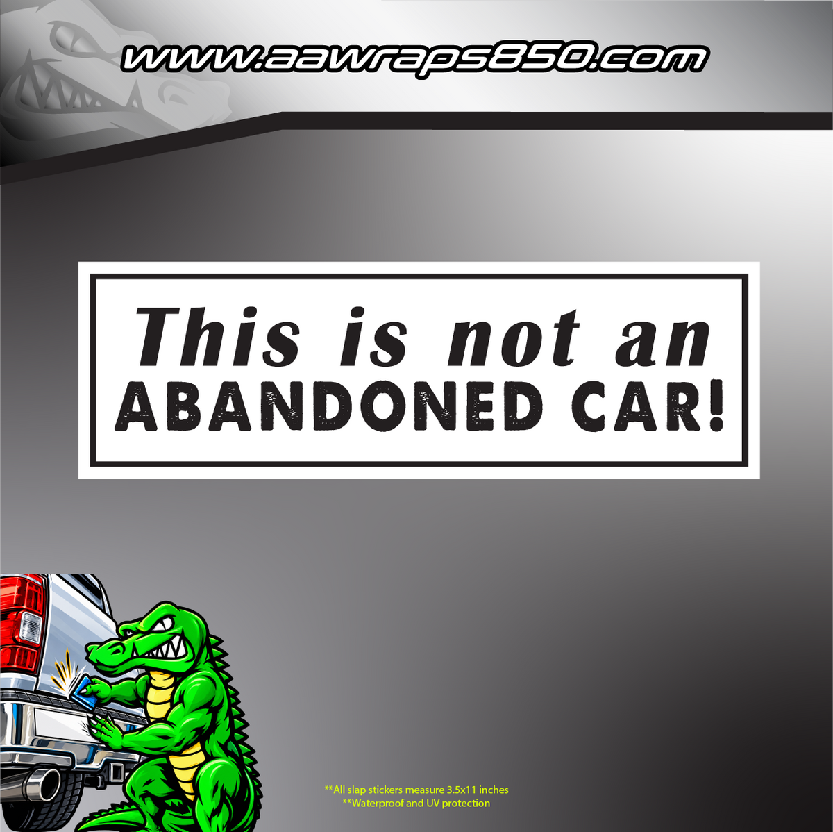 Abandoned Car Slap Sticker AAW