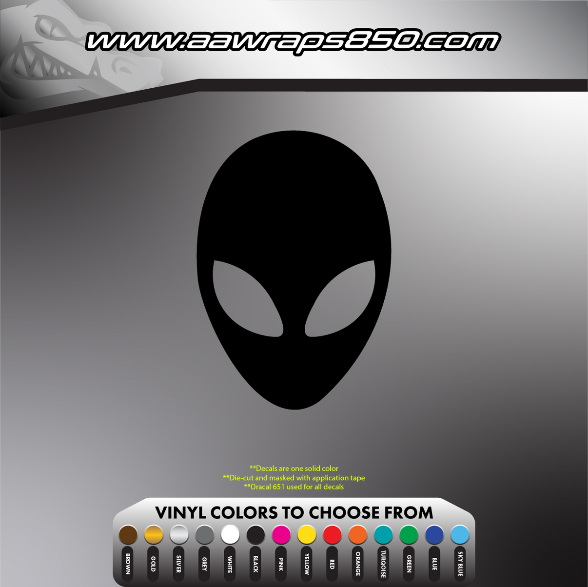 Alien Head Decal AAW