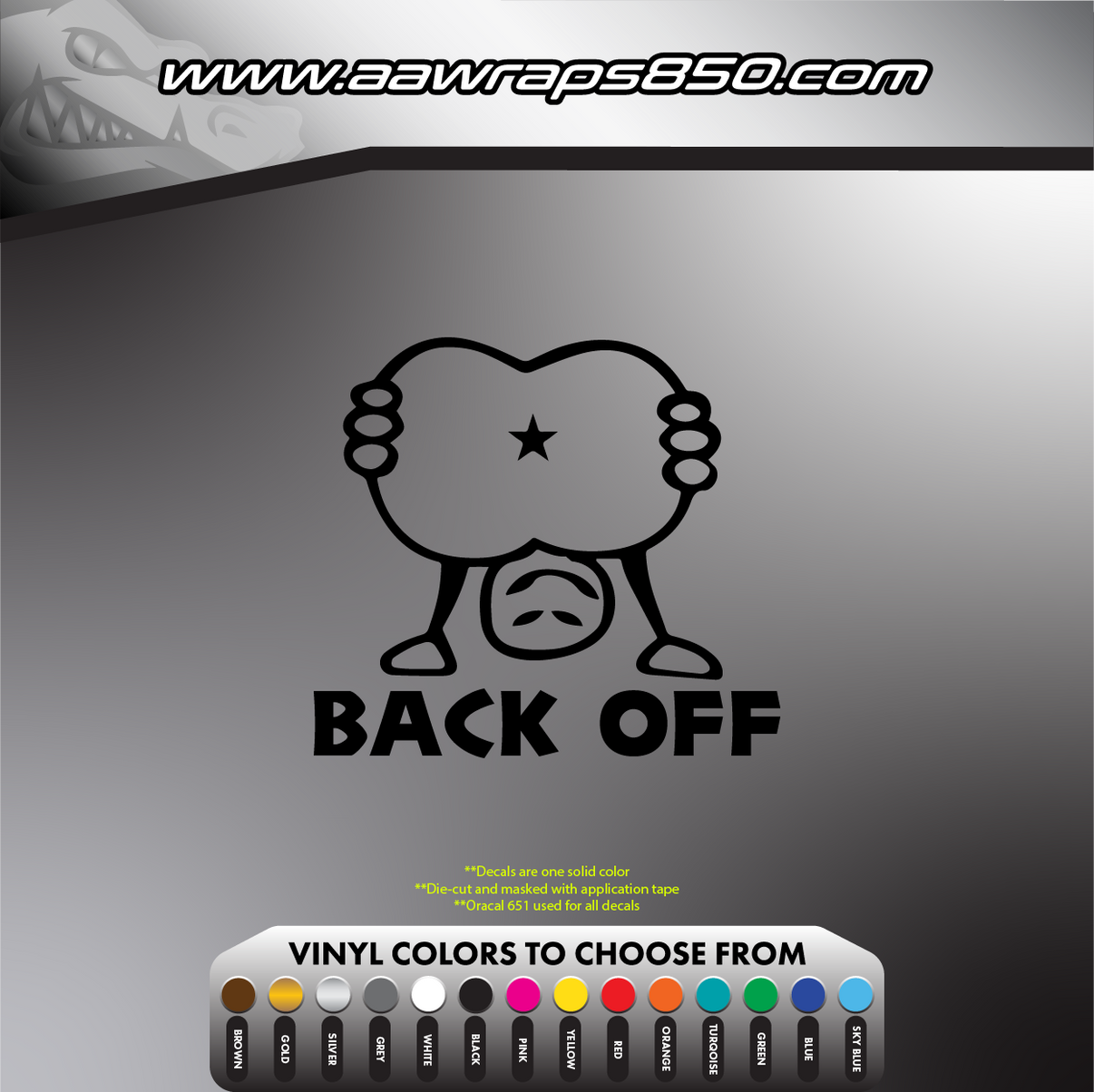 Back Off Decal AAW