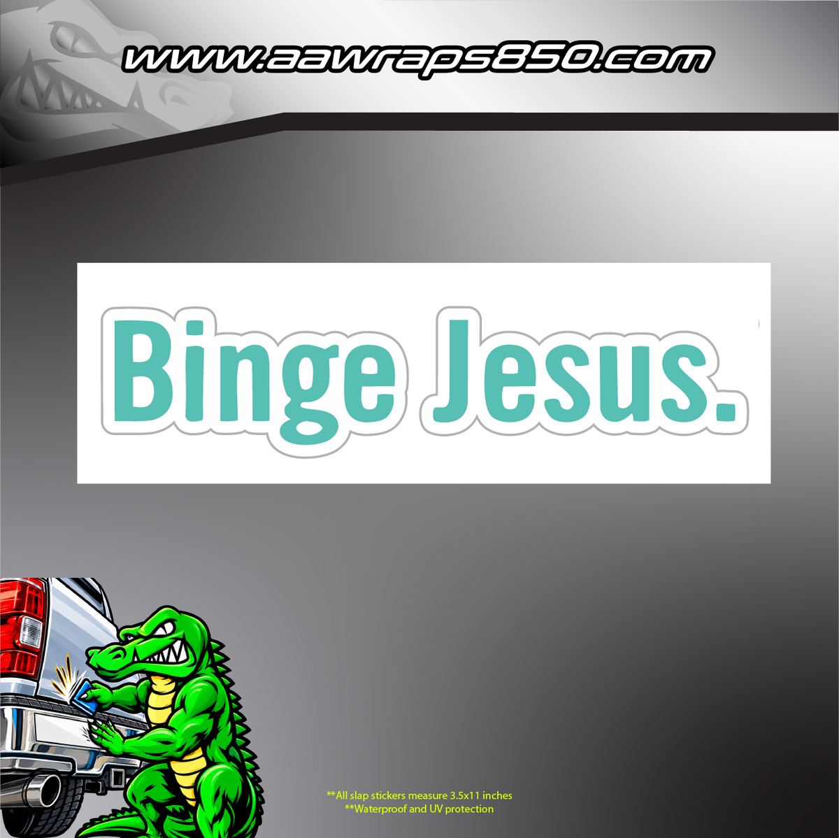 Binge Jesus Slap Sticker AAW
