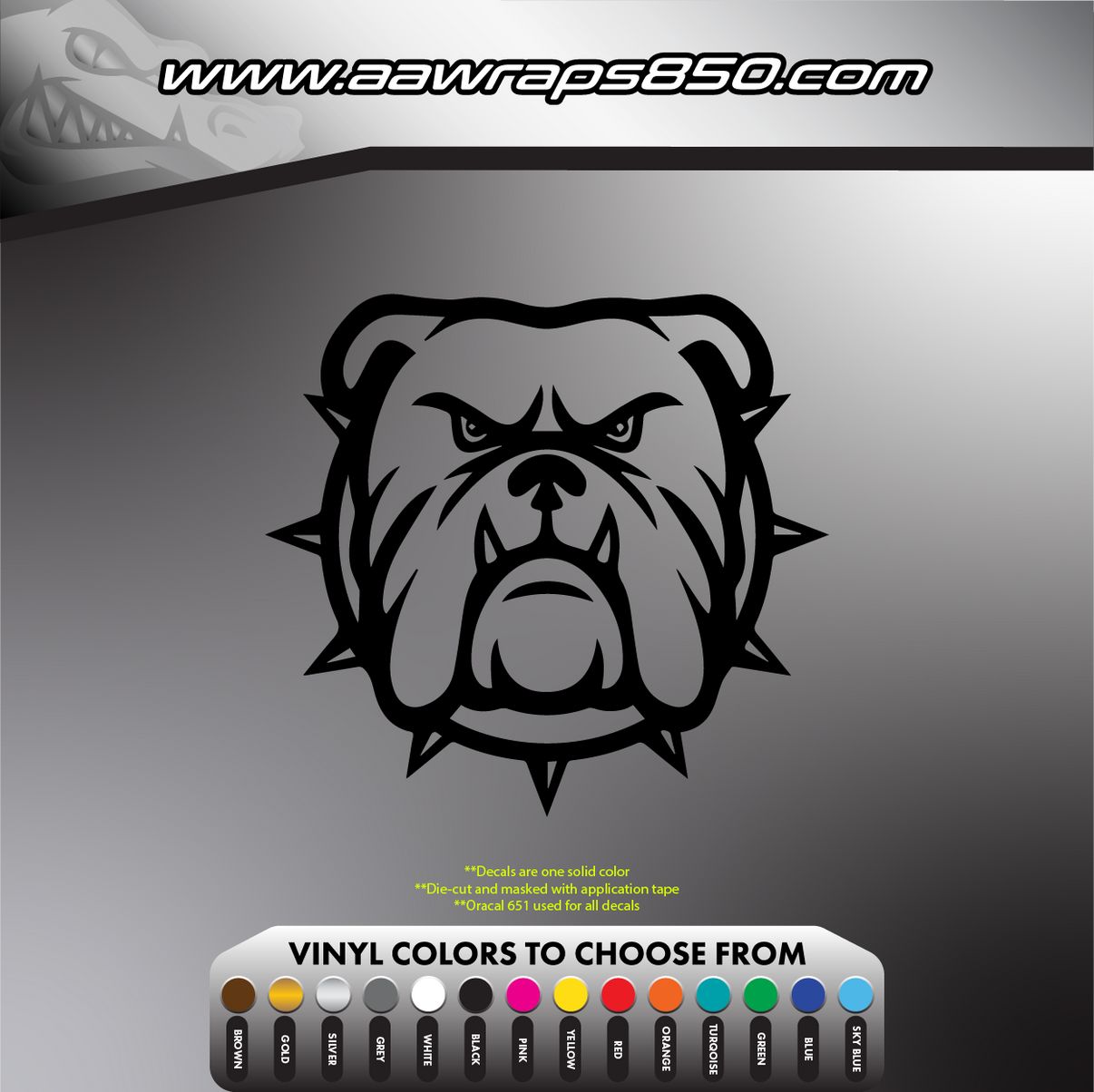 Bulldog Head Decal AAW