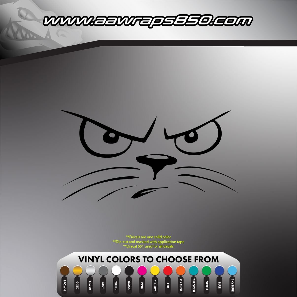 Cat Face Decal AAW