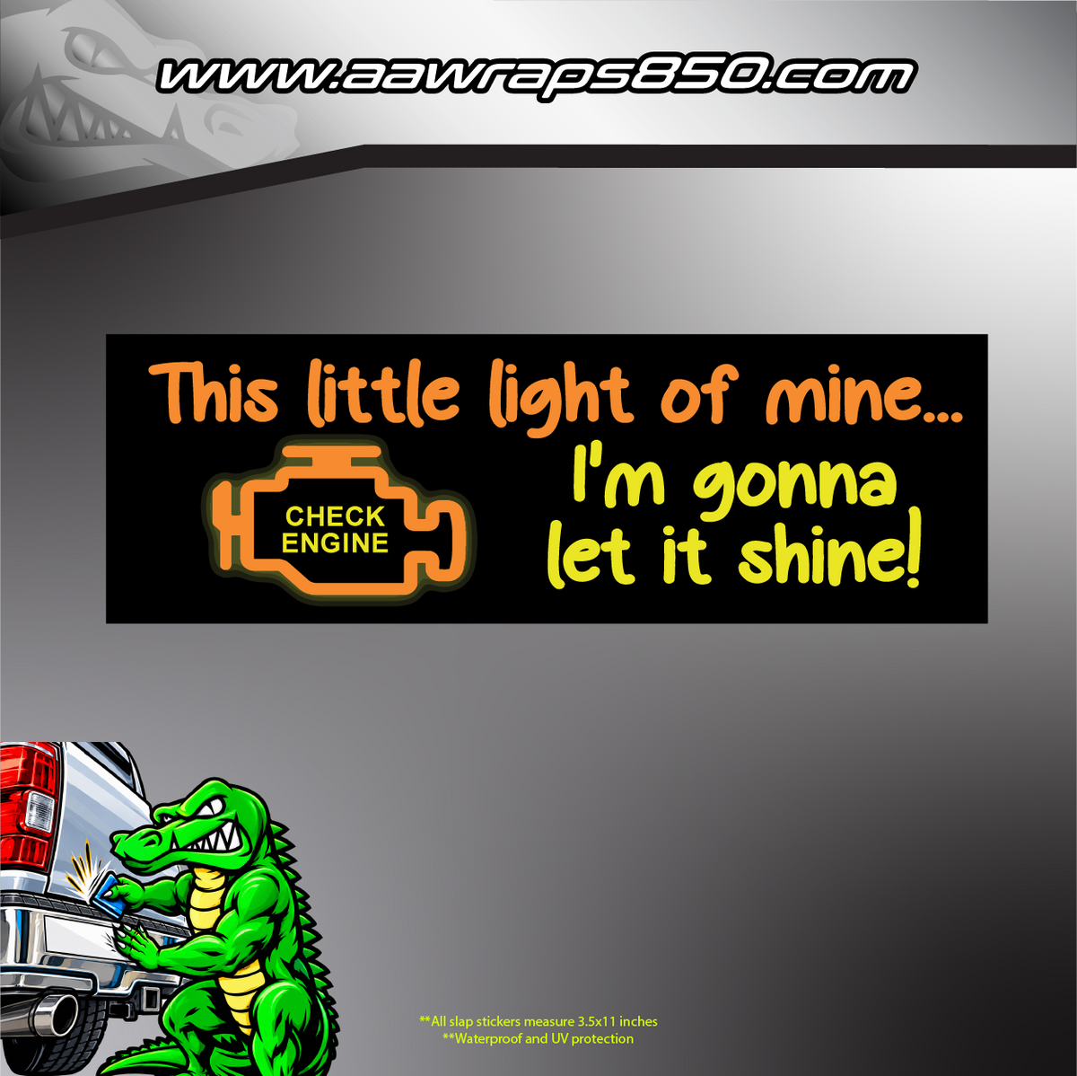 Check Engine Slap Sticker AAW
