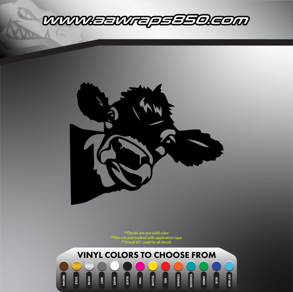 Cow Head Decal AAW