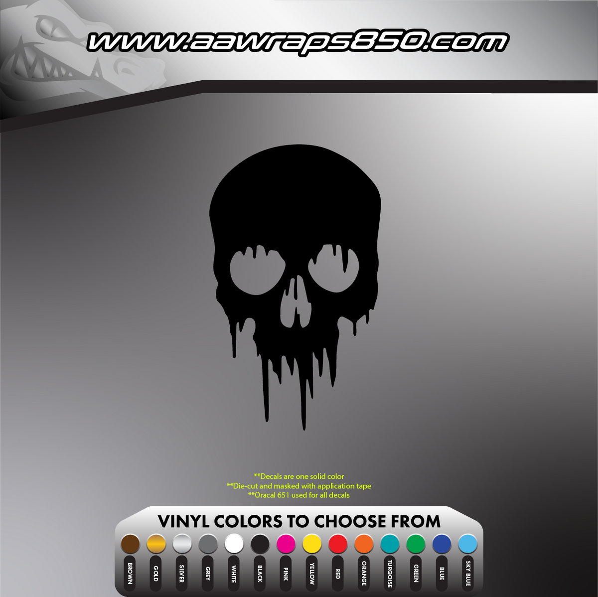 Drip Skull Decal AAW