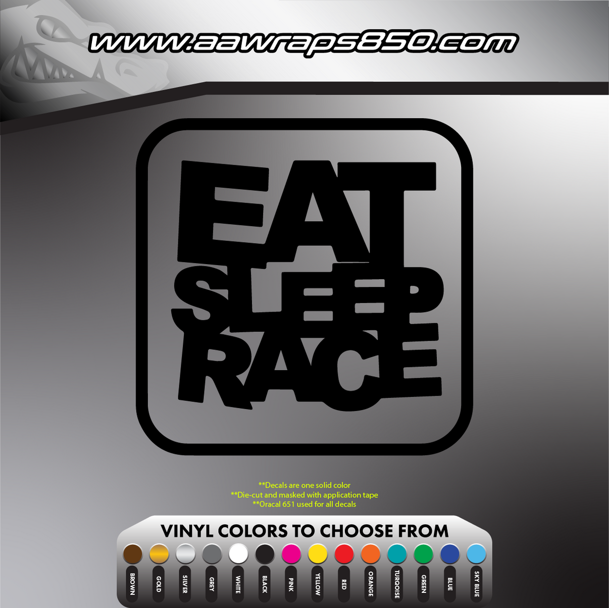 Eat Sleep Race Decal AAW