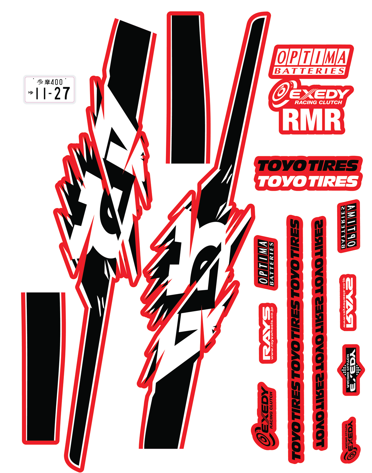 Evo7 Drift Decal Set AAW