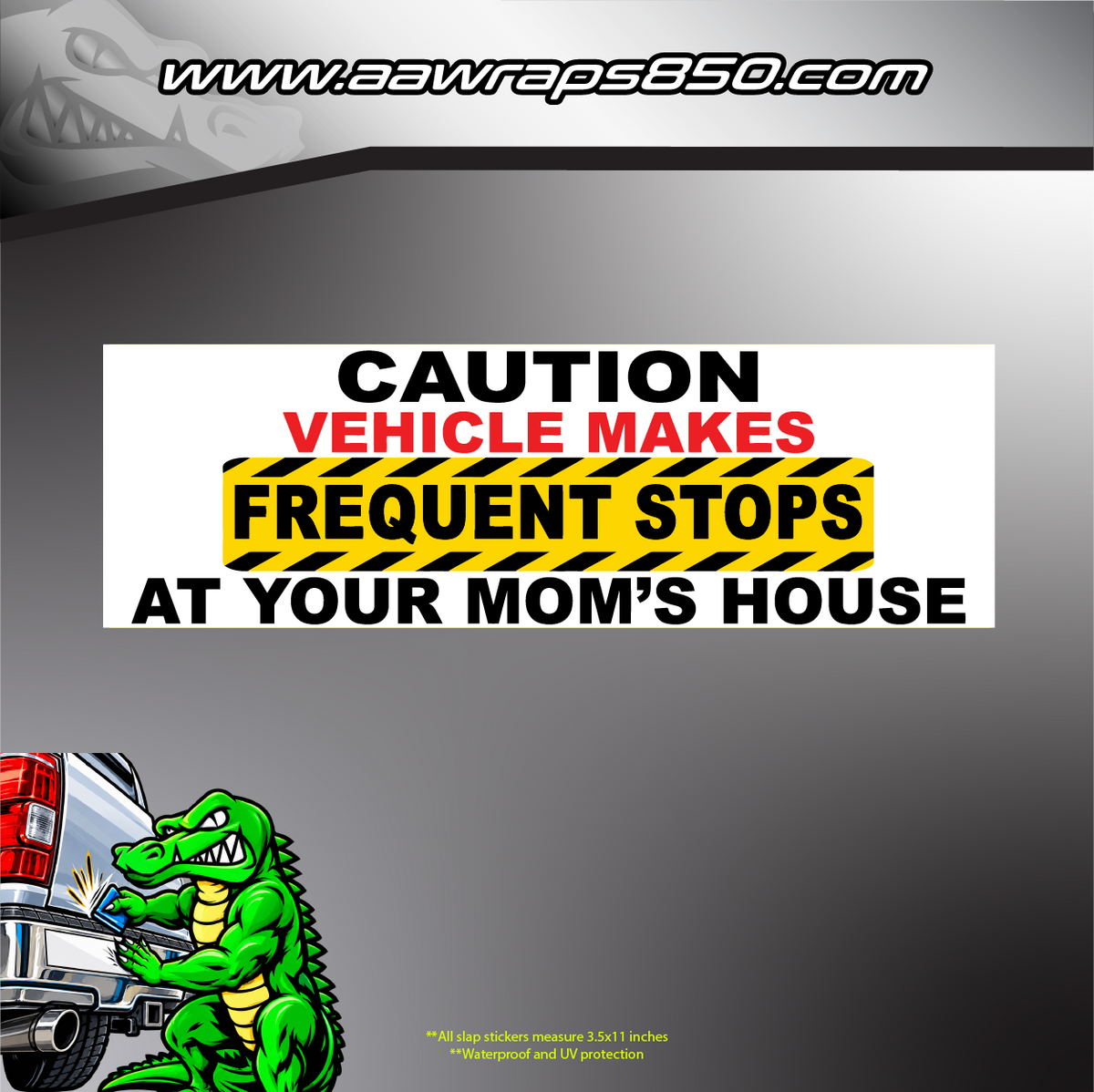 Caution Frequent Stops Slap Sticker AAW
