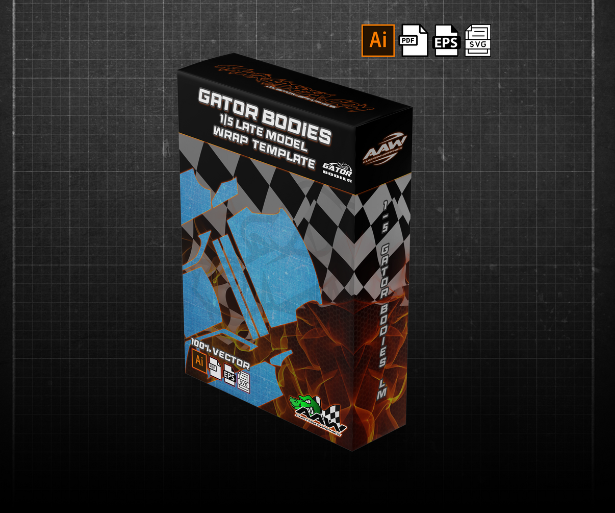 Gator Bodies "1/5 Late Model" Wrap Template AAW