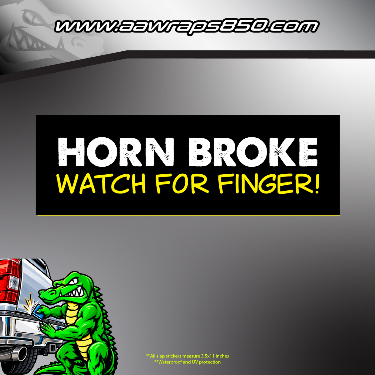 Horn Broke Slap Sticker AAW