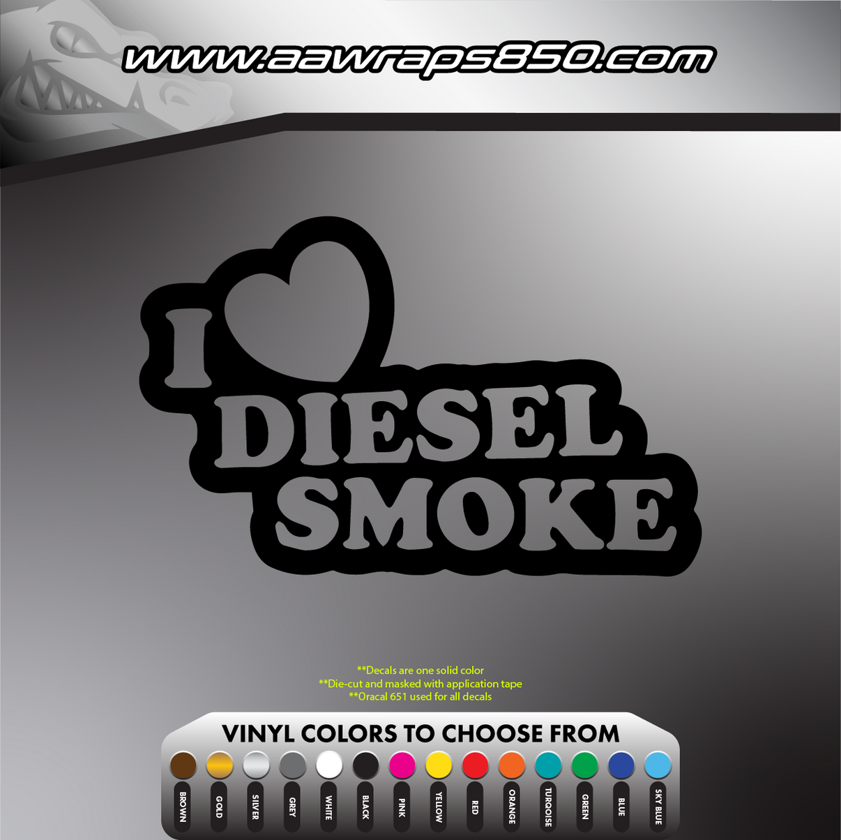 Love Diesel Smoke Decal AAW