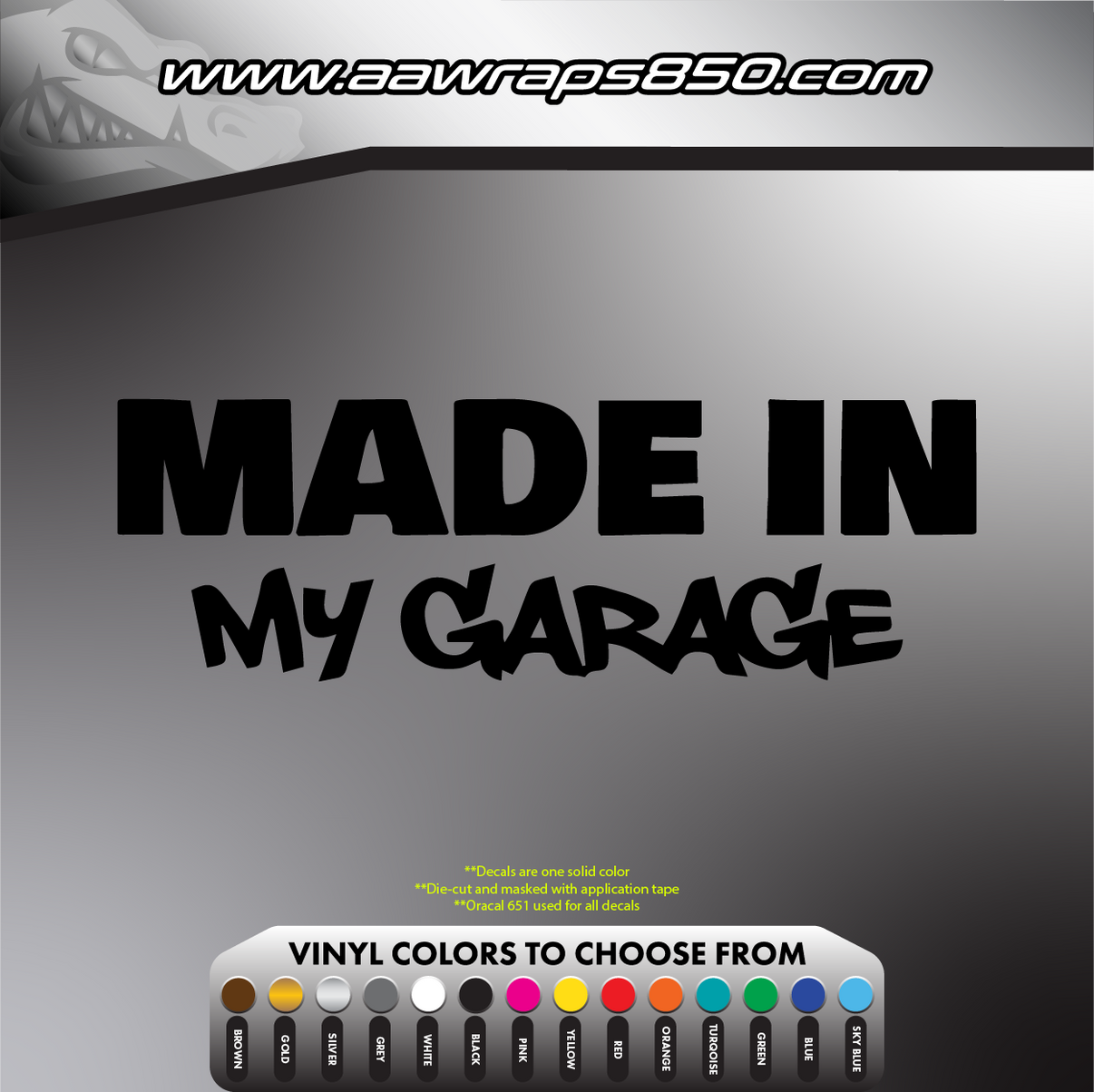 Made in my Garage Decal AAW