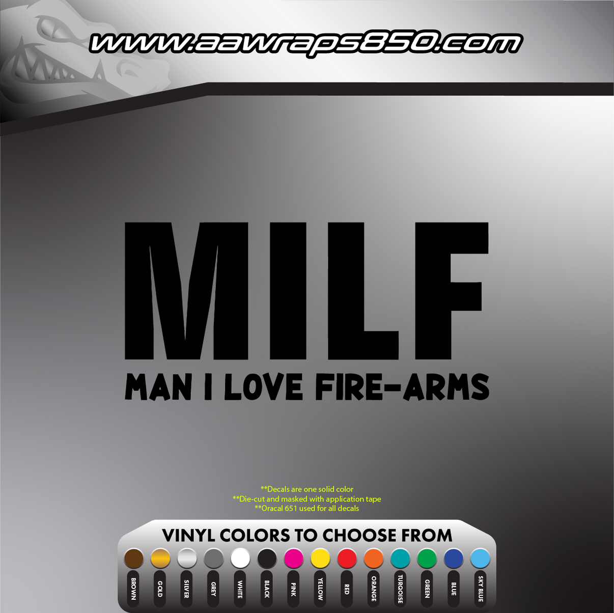 Man I Love Firearms Decal AAW