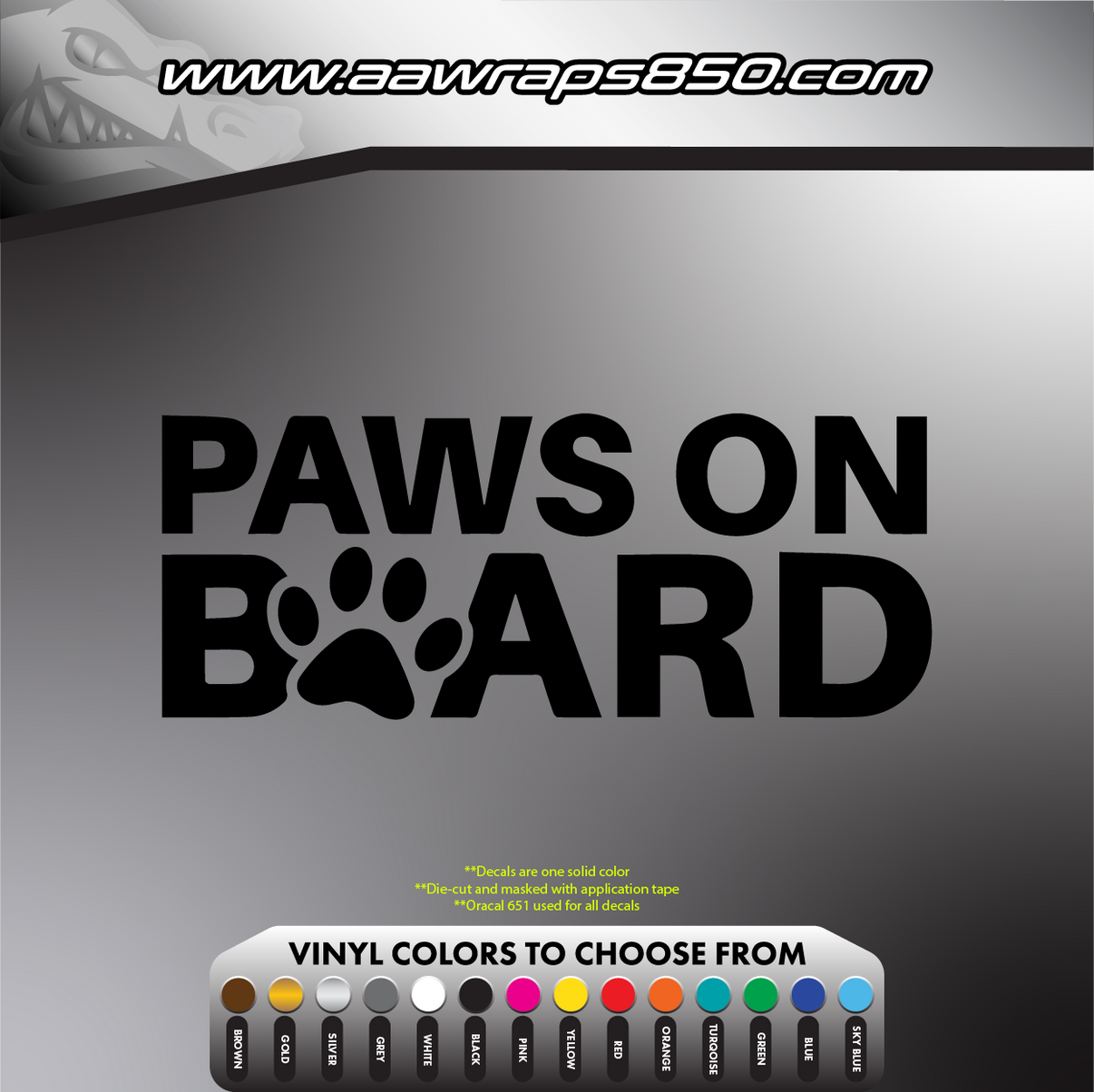 Paws On Board Decal AAW