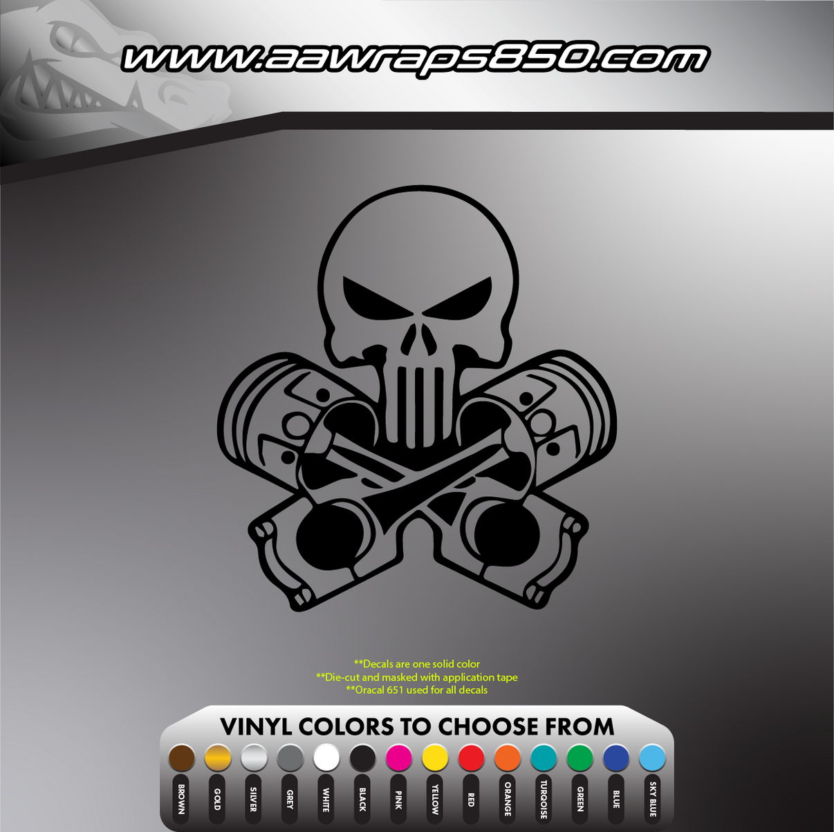 Punisher Piston Decal AAW