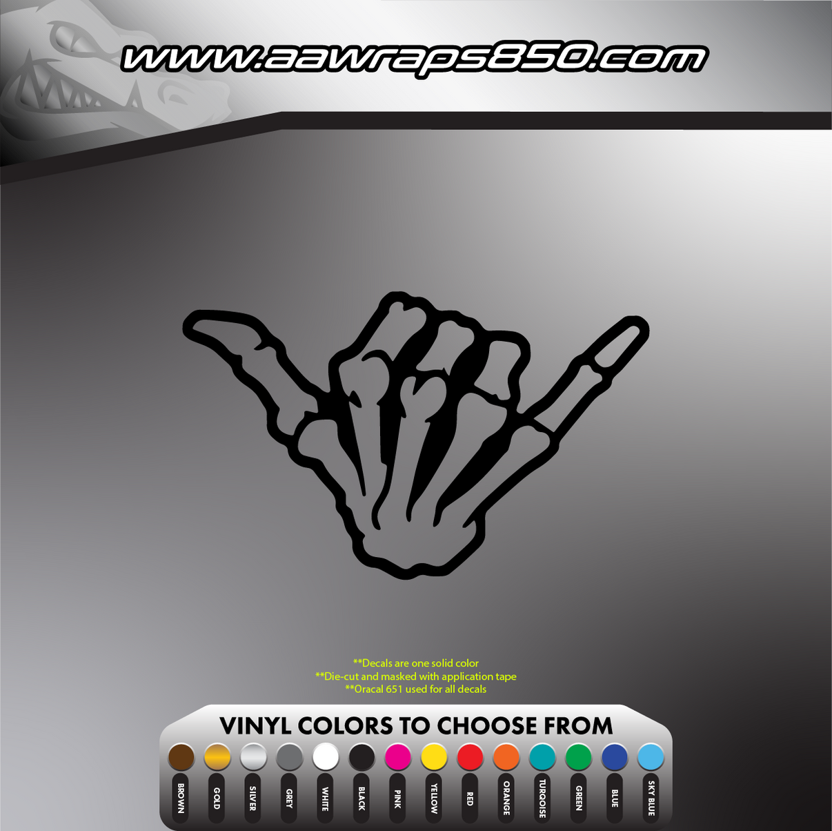 Skull Shaka Decal AAW