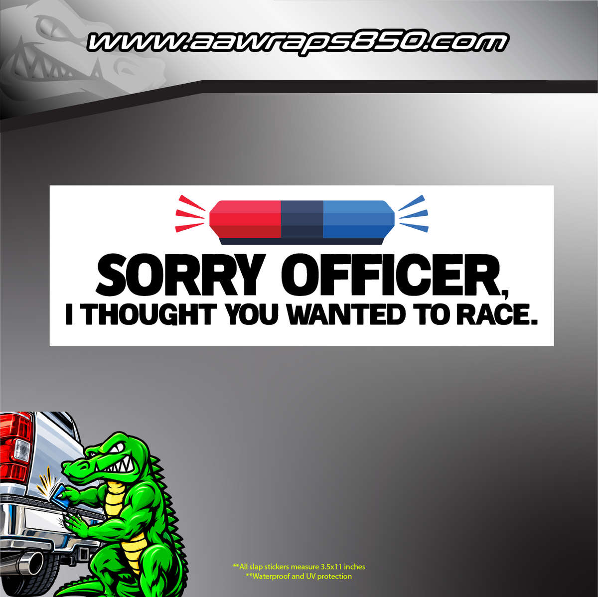 Sorry Officer Slap Sticker AAW