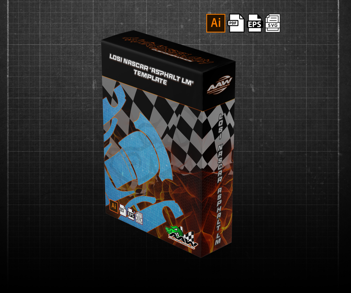 Losi Nascar Asphalt Late Model Wrap Template AAW