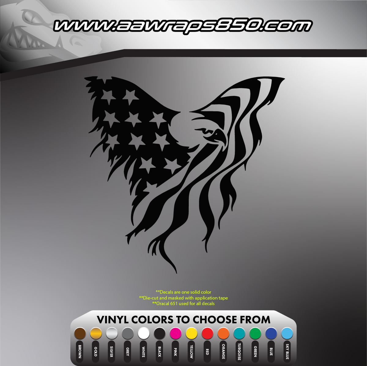 Eagle Flag Decal AAW